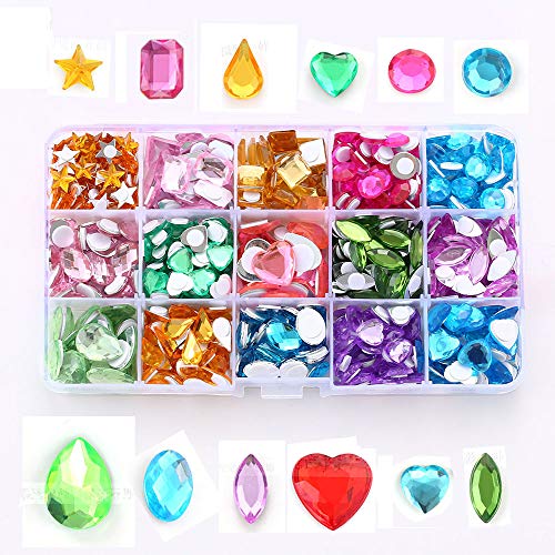 Self Adhesive Jewels for Kids Crafting Colorful Crystal platback Stick
