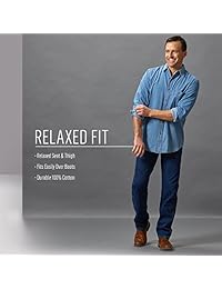 Wrangler Pantalones vaqueros para hombre, con ajuste relajado, resistentes, largos y grandes