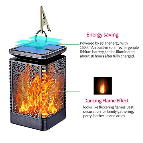 Otdair Solar Lights Outdoor Waterproof Dancing Flickering Flame Torch Lights (2 Pieces)