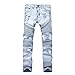 Just No Logo Men's Slim Fit Light Blue Ripped Jeans Destroyed Denim(32W,Light Blue)