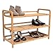 BirdRock Home 3-Tier Bamboo Shoe Rack | Environmentally Friendly | Fits 7-9 Shoes | Great for Closets, Bedrooms or Doorways