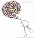 Crystal Mini Seed Beaded Necklace Lanyard Keychain with Clasp for Key/ID/Cell Phone Holder (13 Colors for Choice) (Rainbow)
