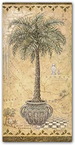 Global Offerings II~Janet Kruskamp Potted Palm Tree Elongated Global UNFRAMED Art Print