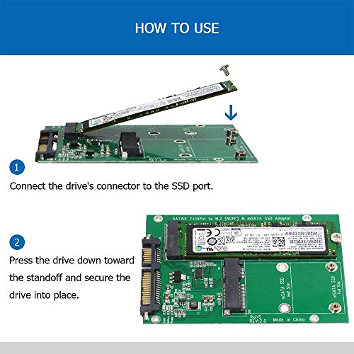 GODSHARK 2-in-1 M.2 NGFF or mSATA SSD to SATA 3.0 Adapter Converter Card, Support Mini SATA Hard Drive or M.2 B Key HDD