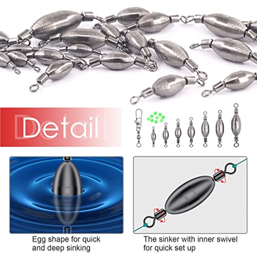 Hilitchi Brass Fishing Weights Inline Trolling Fishing Sinker with