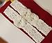 Lauren Annabelle Studio Ivory Wedding Keepsake Toss Garters Lace Vintage White Bridal Prom - Set of 2, 16 inches / 15 inches