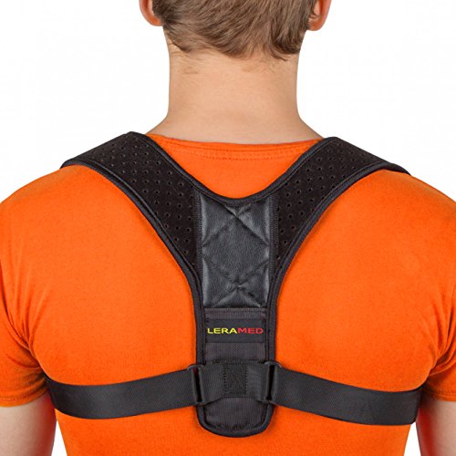 Leramed Posture Corrector for Women and Men - Back Brace, Effective Comfortable Adjustable Posture Correct Brace, Support, Kyphosis Brace, Muscle Pain Reliever, Back Pain Reliever