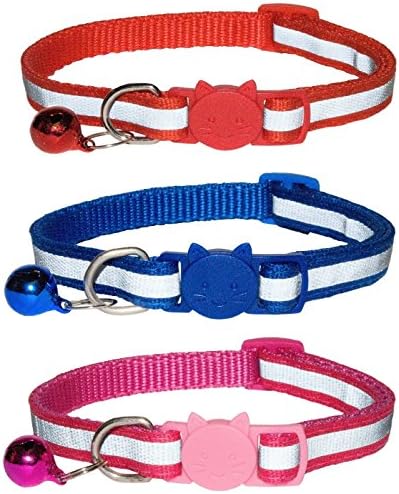 ZACAL Cat Collar and Bell with Safety Quick Cat Collar and Bell with Safety Quick Release Break Away Buckle, Suitable and Adjustable to Fit All Domestic Cats & Larger Kittens, Pack of 2