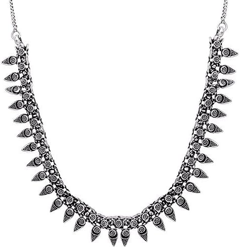 Archiecs Creations Oxidized White Metal Choker Neckpiece Or Necklace for Women Or Girl (50 Unit)