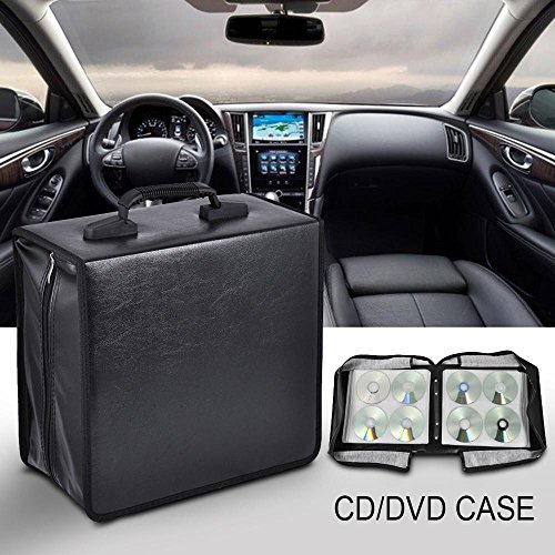 go2buy 2 Set 400 Capacity CD/DVD Media Carrying Case Heavy Duty DVD Wallet Binder Organizer with Attached Handle - Black