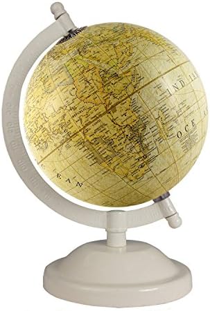 Antique Educational 5 Inches Diameter World Vintage Earth Gift Office Home Decor Decorative Desktop Light Yellow Globe