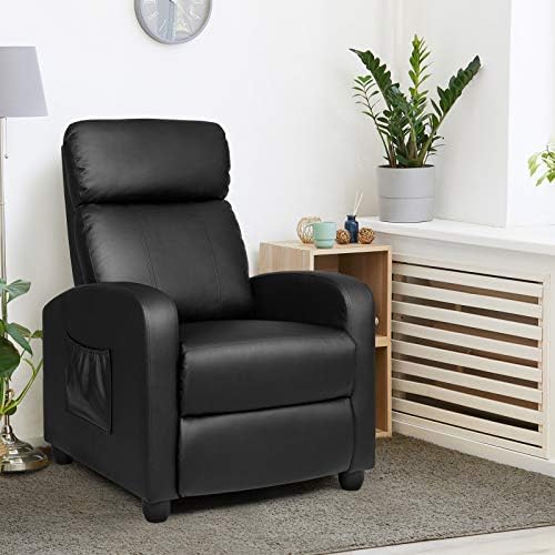 POWERSTONE Recliner Chair PU Leather Recliner with Massage Function