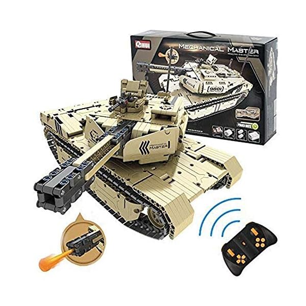WEHOLY Ferngesteuertes Auto Spielzeug Militärischer Baustein RC Auto Zusammengebauter Panzer Ferngesteuertes Auto…