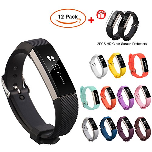 Togather Fitbit Alta Bands ,Replacement Band Silicone Large Small with Metal Clasp for Fitbit Alta HR and Alta (Large, 12pack)