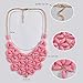 JANE STONE Fashion Necklace Tessellate Necklace Net Statement Beaded Jewelry Bib Jewellery for Women Party Gift(Fn0511-Grey)