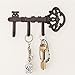 Comfify Decorative Wall Mounted Skeleton Key Holder | Vintage Key with 3 Hooks | Wall Mounted | Rustic Cast Iron | 7.9 x 4.1 |- with Screws and Anchors