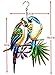 Bejeweled Display Two Parrots w/Glass Wall Art Plaque & Home Decor