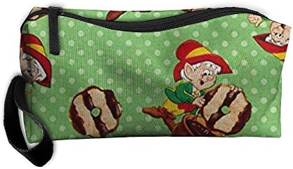 Fashion Kelloggs Keebler Elf With Fudge Striped Cookies Canvas Travel Toiletry Organizer Pencil Case Hanging Householder Makeup Bag