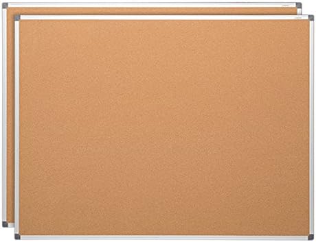 School Outfitters LNT-127-36482-SO Natural Cork Board with Aluminium Frame, 3' x 4', Brown (Pack of 2)