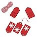 Whaline 100Pcs Snowflakes Paper Tags Christmas Kraft Gift Tags Hang Labels with 30 Meters Twine for DIY Arts and Crafts,Holiday Gift Favor (Red)