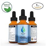 Serenity Hemp 1000mg - 1oz - Full Spectrum Hemp Extract - 99.9% Pure - Active Hemp - Peppermint Flavored -