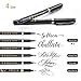 Hand Lettering Pens, Ieovo Calligraphy Pen Brush Markers Set Black, Refillable - 4 Size(6 Pack) for Writing, Painting and more