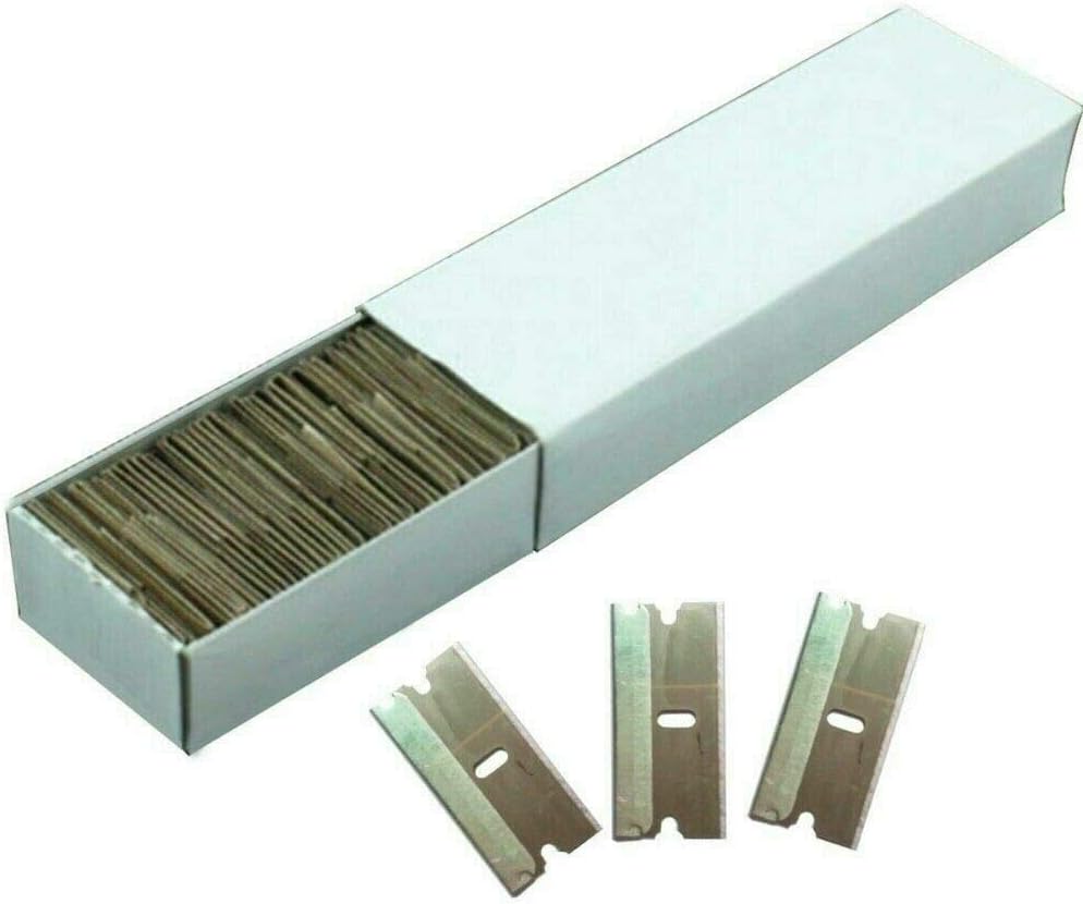 TNPSHOP 1,000 Single Razor Blades Extra Sharp Edge w/Protective Sleeve Sturdy Cutters