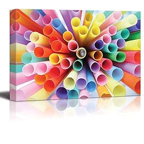 Multicolored Large Boba Milk Tea Straws Wall Decor