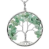 KISSPAT Handmade Tree of life pendant Necklace Green Aventurine Stone Jewelry Gift For Her