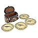 Pine Ridge Fisherman Fishing Creel Cool Table Drink Coaster Set of 4 with Fishing Basket Base - Unique Funky Beverage Non-Slip Coaster Home Decor Gift Ideas