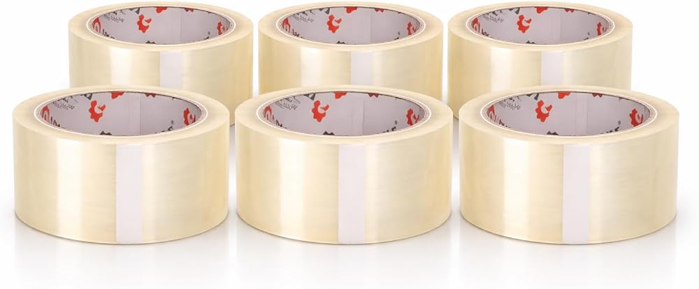 1ABOVE Clear Packing Tape 48mm x 66m Six Rolls 54 Microns Heavy Duty