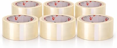 1ABOVE Clear Packing Tape 48mm x 66m Six Rolls 54 Microns Heavy Duty