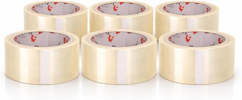 1ABOVE Clear Packing Tape 48mm x 66m Six Rolls 54 Microns Heavy Duty