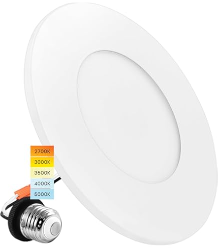 3-Inch LED Recessed Downlight 6-Pack - Dimmable, Color Selectable 2700K-5000K, 7W=75W