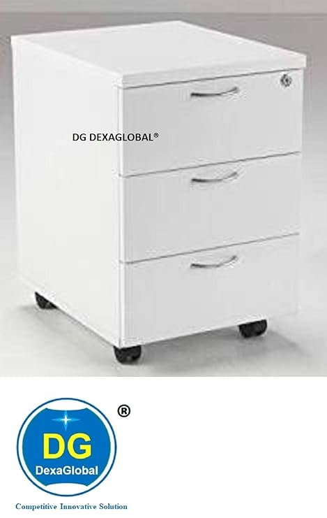Buy Dg Dexaglobal Beauty Pedestal Storage Unit With 3 Drawers 3d