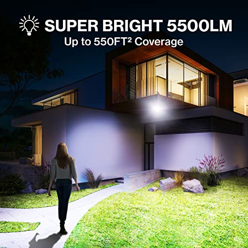Olafus 55W Flood Lights Outdoor Motion Sensor Light, LED Security Light