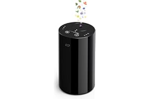 AMAZING FLOWER Waterless Essential Oil Diffuser, Portable Aromatherapy Diffuser with 20mL Capacity, Battery Operated Mini Scent Diffuser,3 Mist Levels & Timers, Leak-Free, for Home, Car, Office (Black)