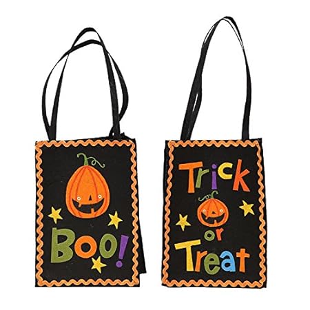 Uniqus Einzigartige Schwarze Halloween-Süßigkeiten-Geschenktüte Kürbis-Boo Trick- oder Leckerlibeutel, Geschenk für Kinder, E