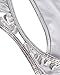 FEESHOW Women's Shiny Metallic One Piece Swimsuit Bikini Thong Swimwear Beachwear Silver One Size