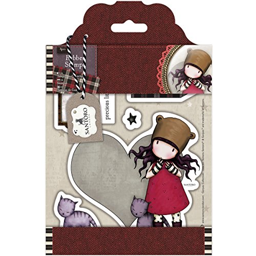 Santoro Gorjuss Tweed Rubber Stamps-Purrrrrfect Love
