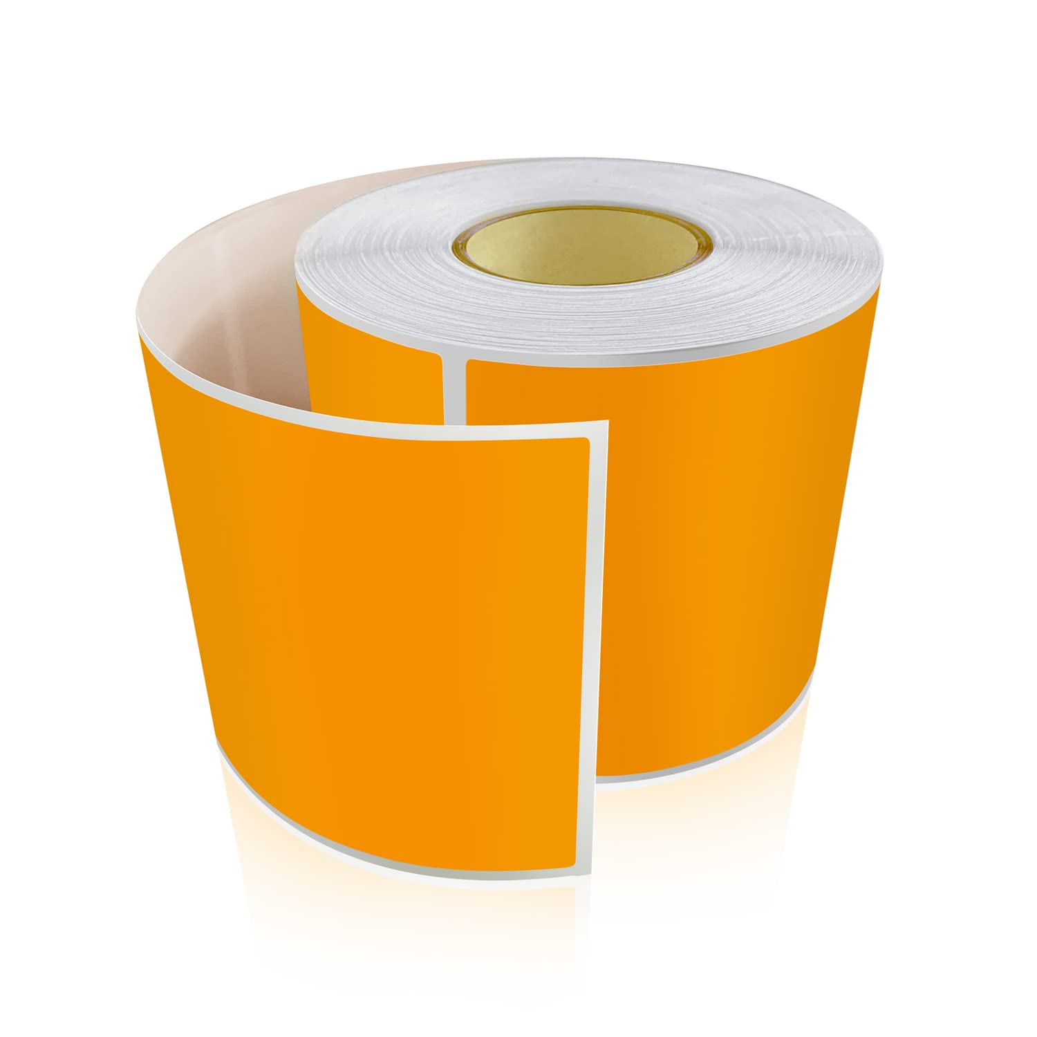 Rectangular Stickers Orange 12.7 x 7.6 cm Colour Code Labels Vinyl Floor Sticker Waterproof Removable Roll of 200