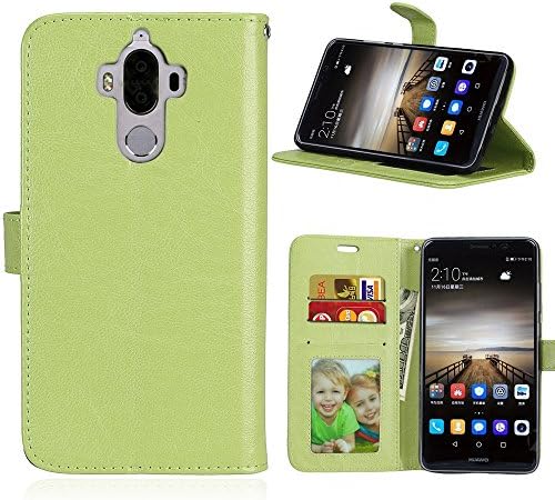 Huawei Mate 9 Wallet Case, Ancyber Hybrid Sturdy Protective Flip Cases Cover with and Magnetic for Huawei Mate 9 (5.9 inch) Green