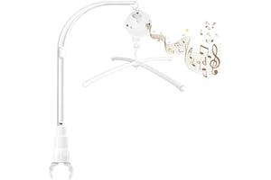 SAGOOITS Baby Crib Mobile Arm with Music Box,The Claw Part can be Adjusted Width, Nursery Decor Hanger,Holder for DIY Clamp Mobile-23 Inch