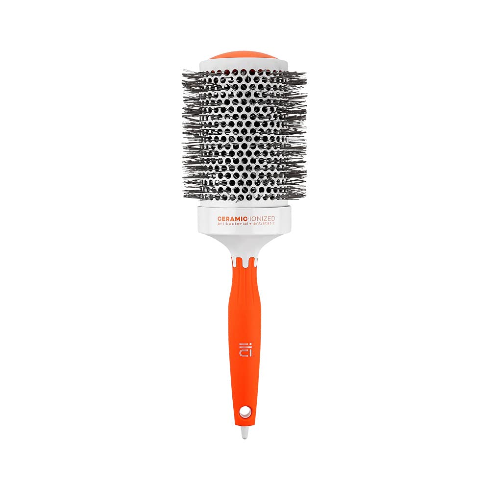 T4B Ilu Embrace Your Inner Orange Professional Colourful Large Round Styling Hairbrush for Professional Hairdressers, All Hair Types and Lengths 65 mm 2.56 inch