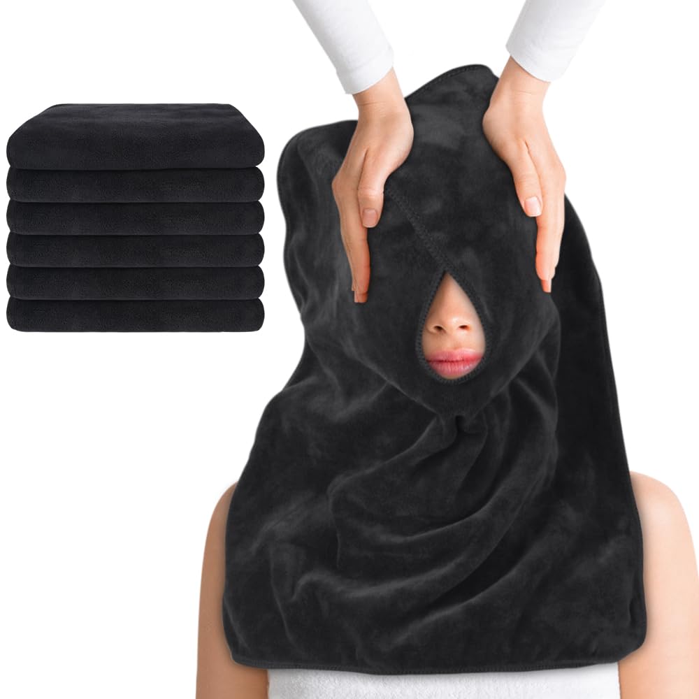 SINLAND Microfiber Esthetician Towels for Facials Mask Removing Face Wrap Soft Facial Cloth with Split Design Spa Towels for Facial Steam Massage and Cleansing โ image 1