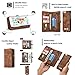 iPhone 6 Plus/iPhone 6S Plus Leather Wallet Phone Case Card Holder Detachable Magnetic Slim Case with Zipper Storage Brown