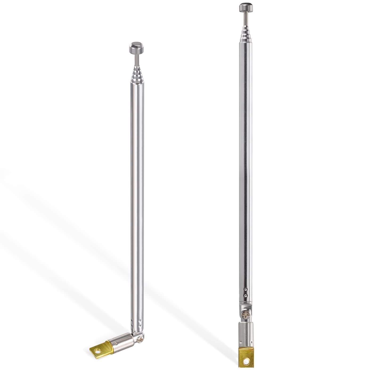 Bingfu FM DAB Radio Aerial Digital TV Hybrid Radio Antenna 6 Section Telescopic Antenna 2 kit for FM/VHF/UHF Stereo DAB/DVB-T Reception