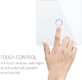 CNBINGO 2-Way Dimmer Switch for LED Lights 1-Gang 240V 200W Touch Glass view 5