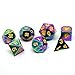 Darksilver Forge Rainbow Metal D&D Dice Set for Pathfinder, RPGs - Prismatic, Chromatic Dice for Dungeons & Dragons (DND)