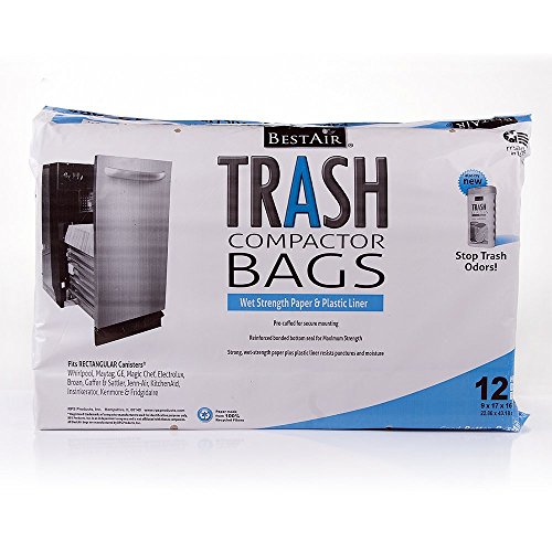 BestAir Trash Compactor Bags (16'' D. x 9'' W. x 17'' H, Pack of 12) (4 Pack - (12 Bags))